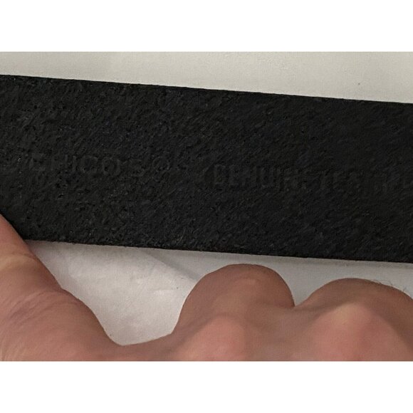 Chico's Western Silver Tone Concho Ring Hook Buckle M/L Black Leather Belt - Picture 7 of 16